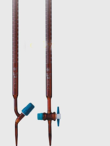 Buret nâu thuỷ tinh 10ml hãng Gamalab - Đức